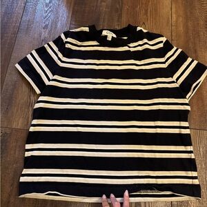 COS Women's Black and White Striped Top